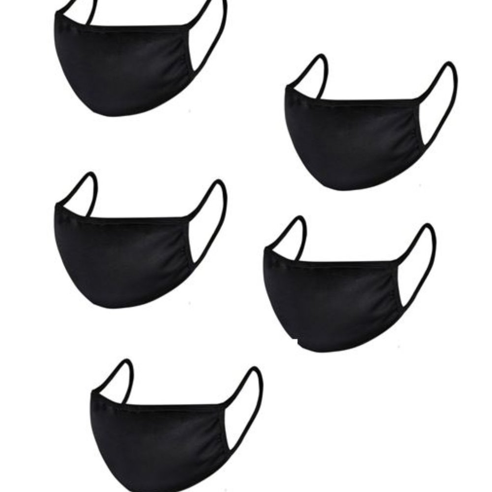 Set of 5 washable adult face masks